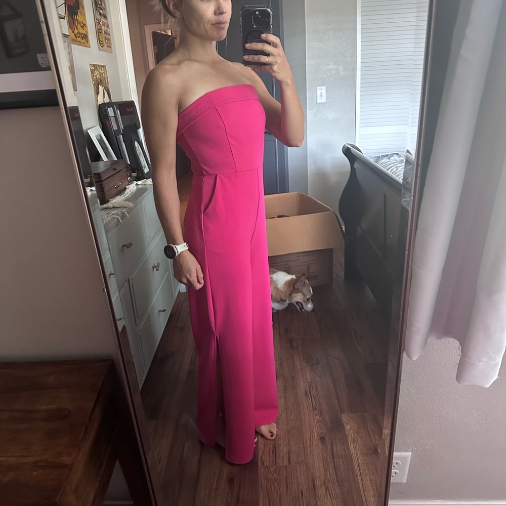 Elegant Pink Strapless Dress